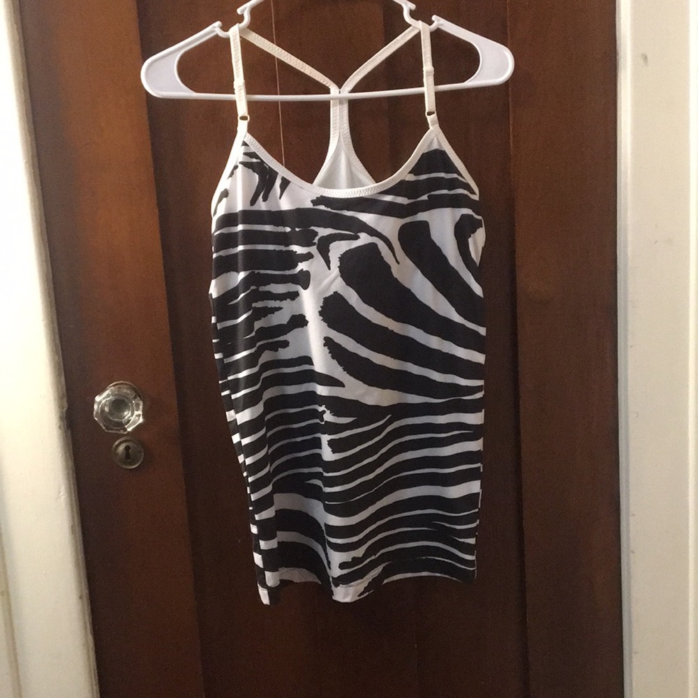 Zebra striped tank from Stella McCartney/ADIDAS collab